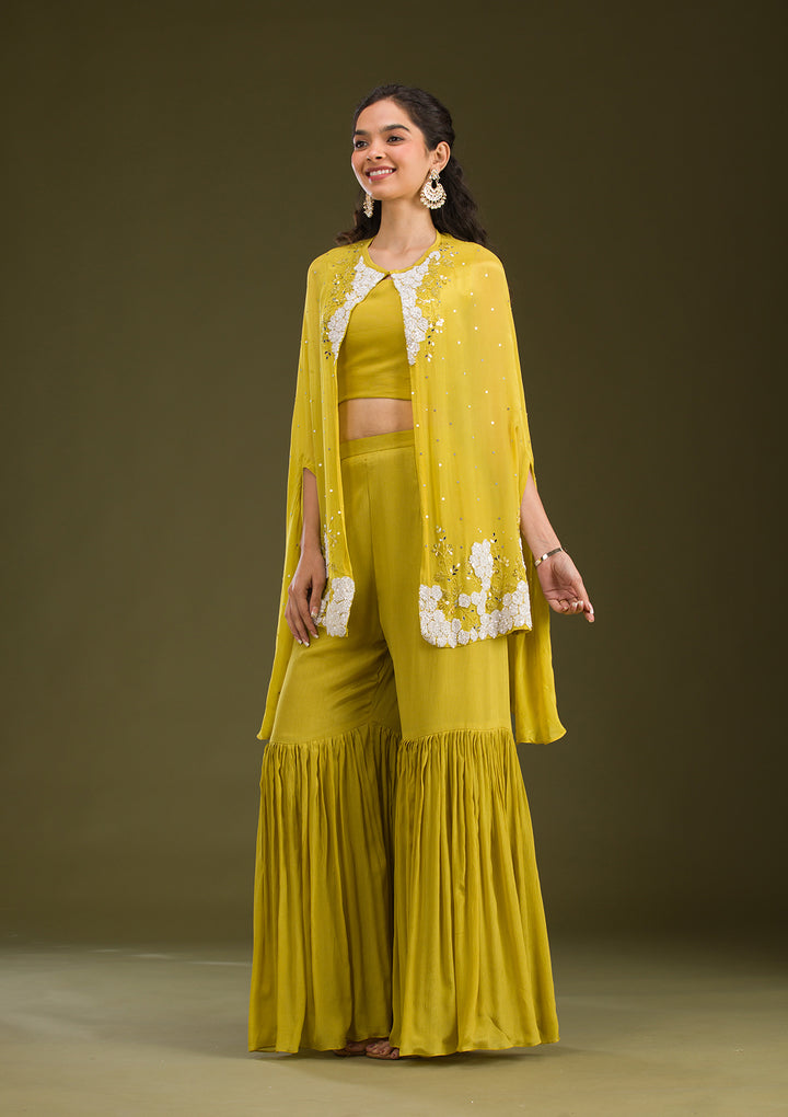 Mehendi Cutdana Georgette Readymade Salwar Suit