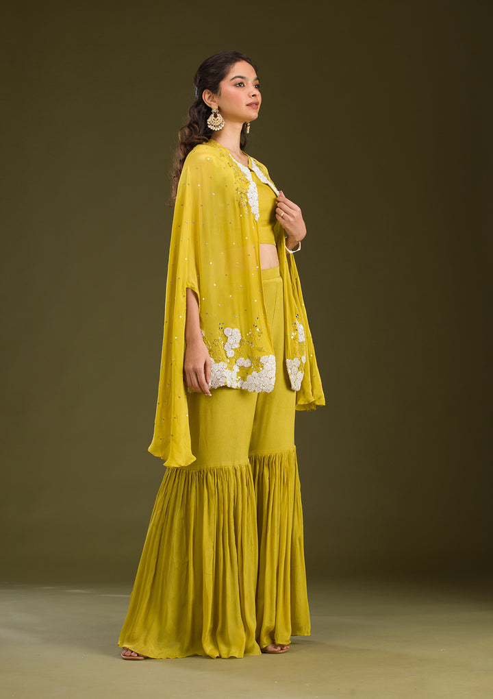 Mehendi Cutdana Georgette Readymade Salwar Suit