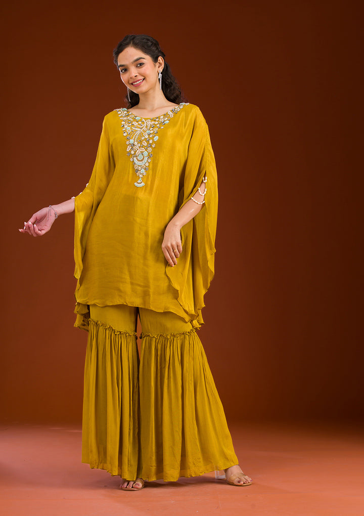 Mehendi Cutdana Georgette Readymade Salwar Suit