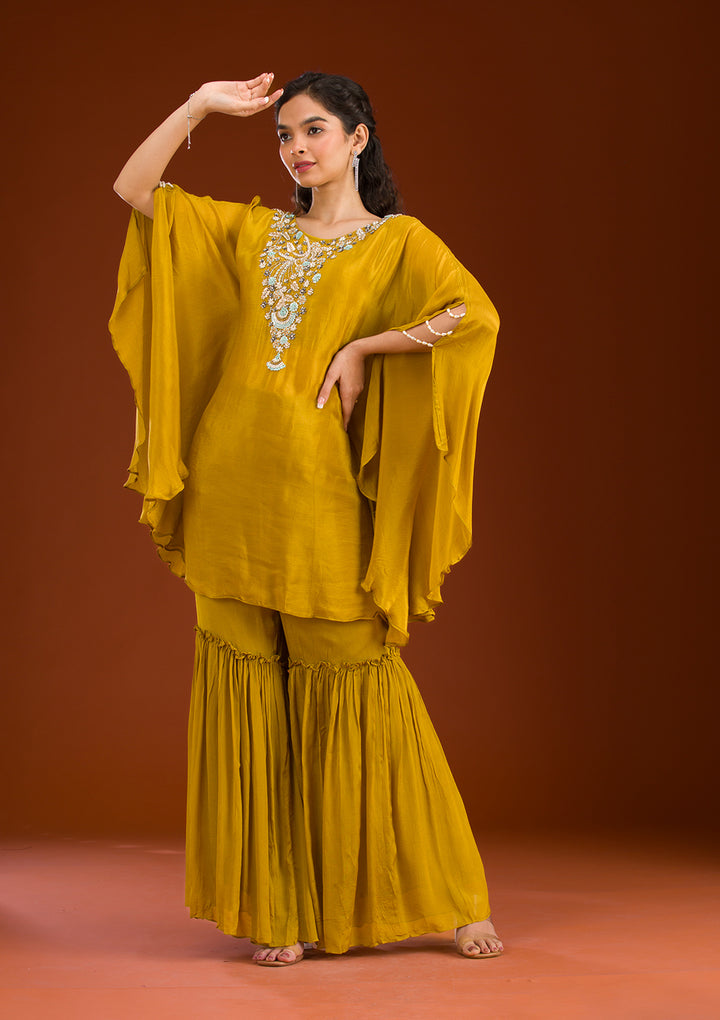 Mehendi Cutdana Georgette Readymade Salwar Suit