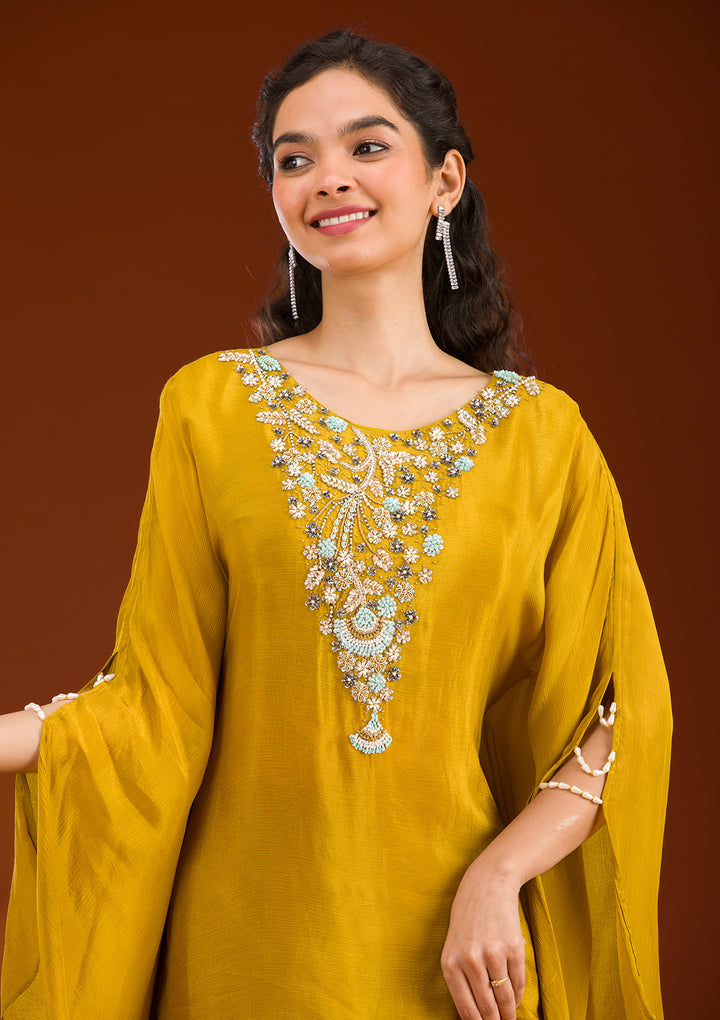Mehendi Cutdana Georgette Readymade Salwar Suit