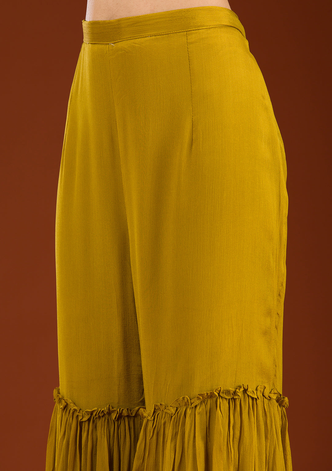 Mehendi Cutdana Georgette Readymade Salwar Suit