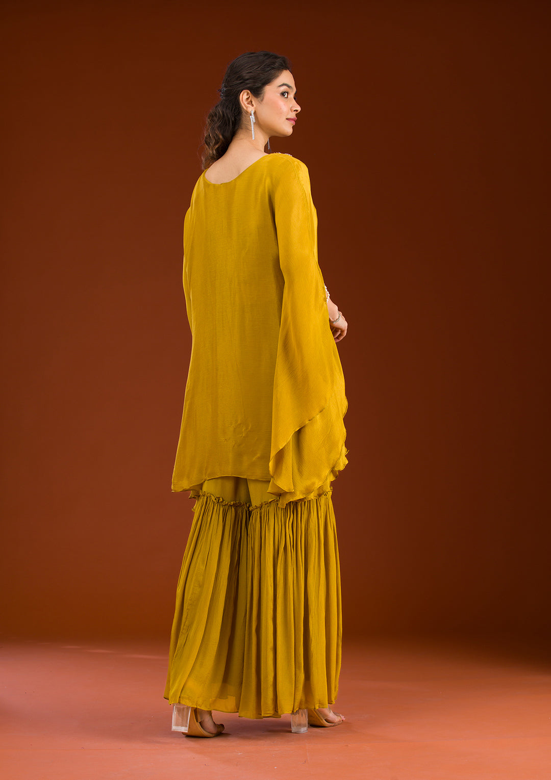 Mehendi Cutdana Georgette Readymade Salwar Suit