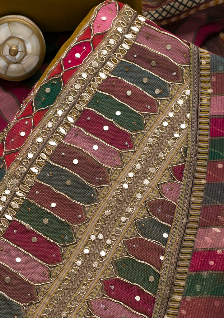 Mehendi Gotapatti Georgette Unstitched Salwar Suit