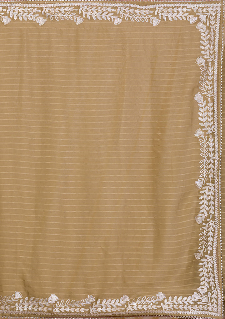 Mehendi Gotapatti Georgette Saree
