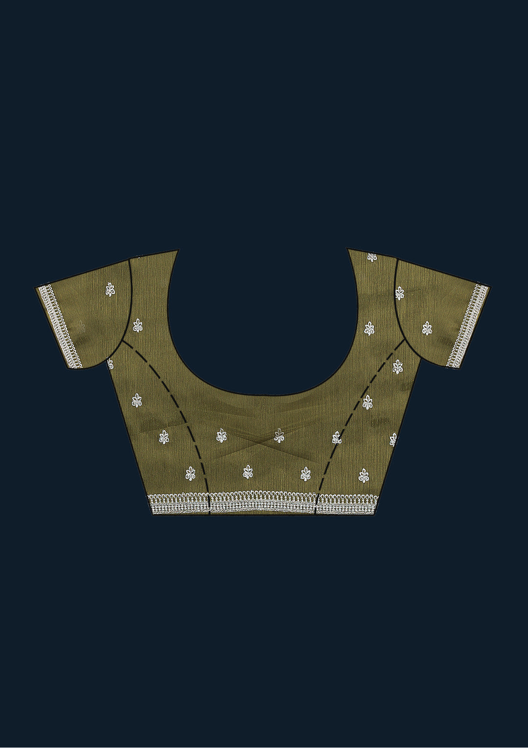 Mehendi Stonework Chiffon Saree