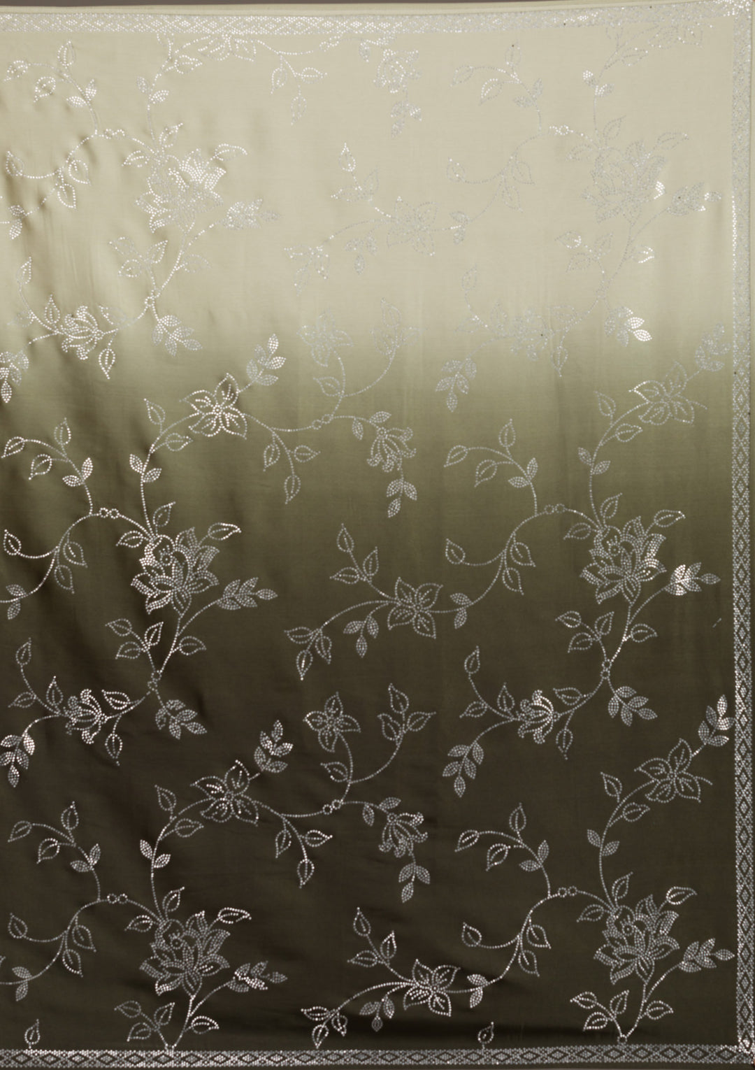 Mehendi Stonework Satin Saree