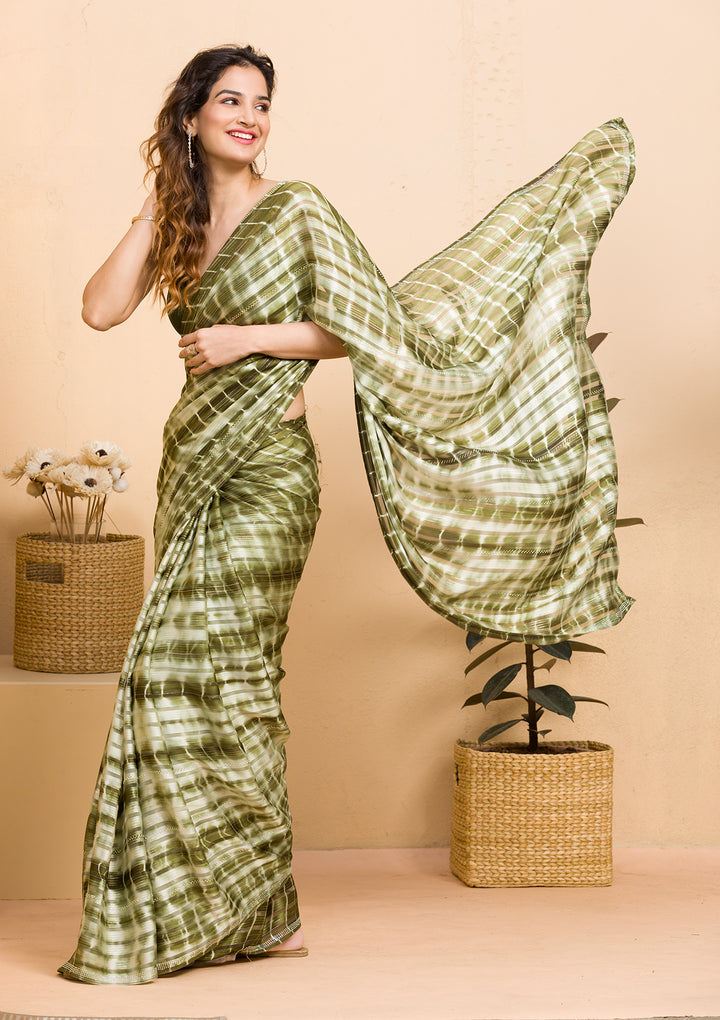 Mehendi Swarovski Georgette Designer Saree