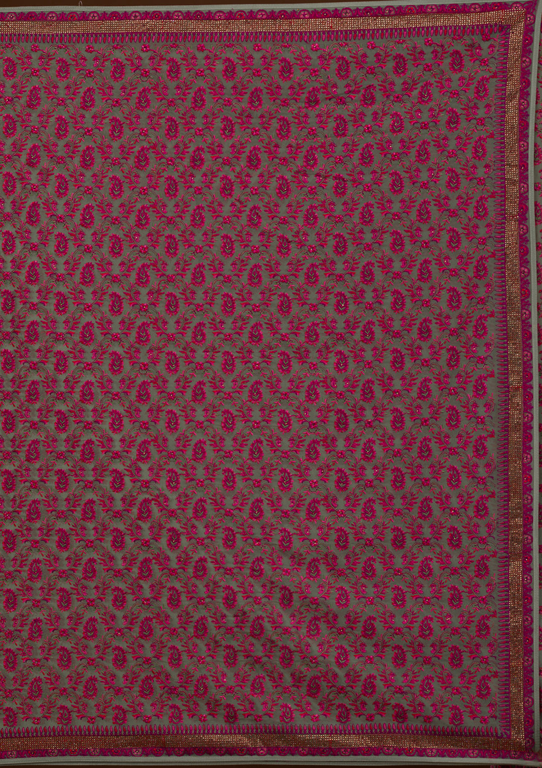 Mehendi Threadwork Georgette Saree