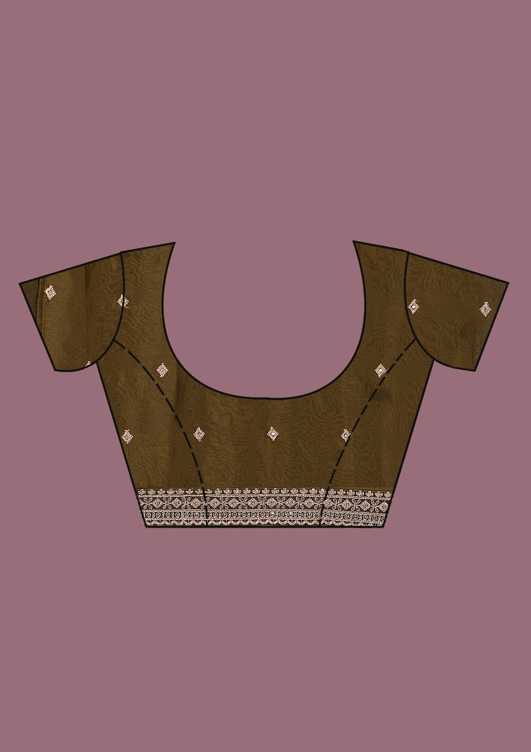 Mehendi Threadwork Tissue Saree
