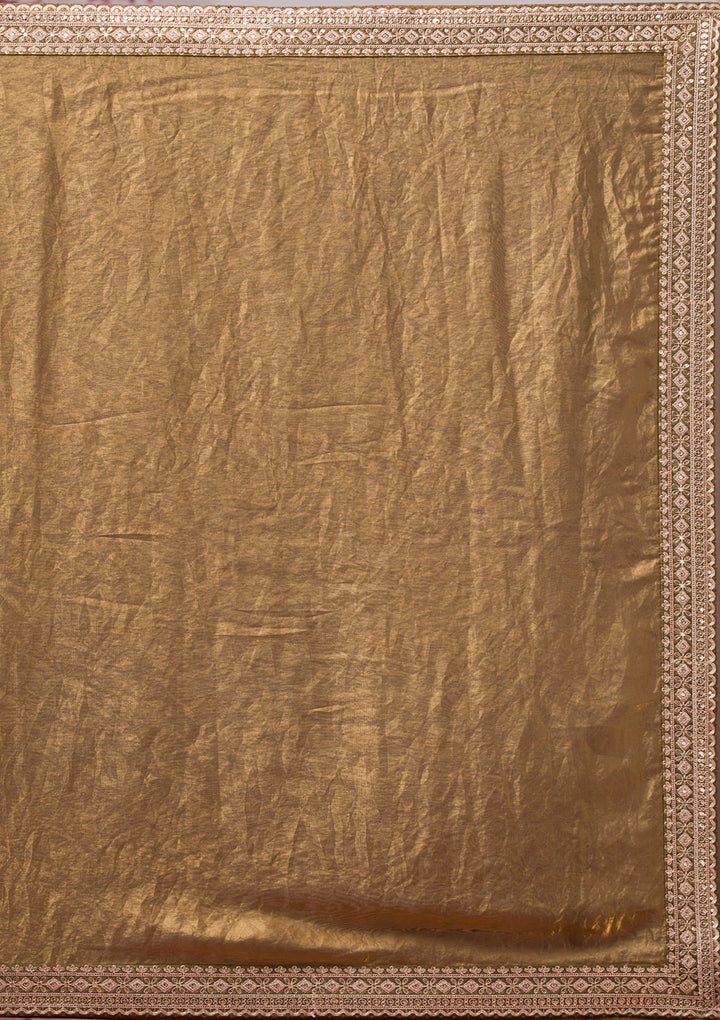 Mehendi Threadwork Tissue Saree