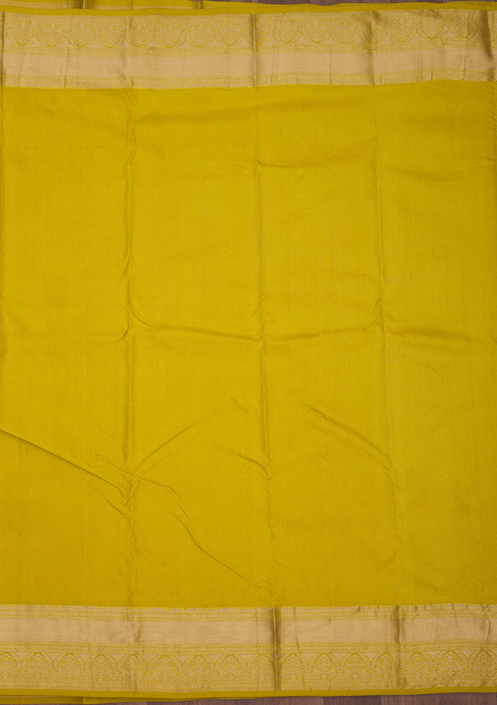 Mehendi Zariwork Pure Silk Saree
