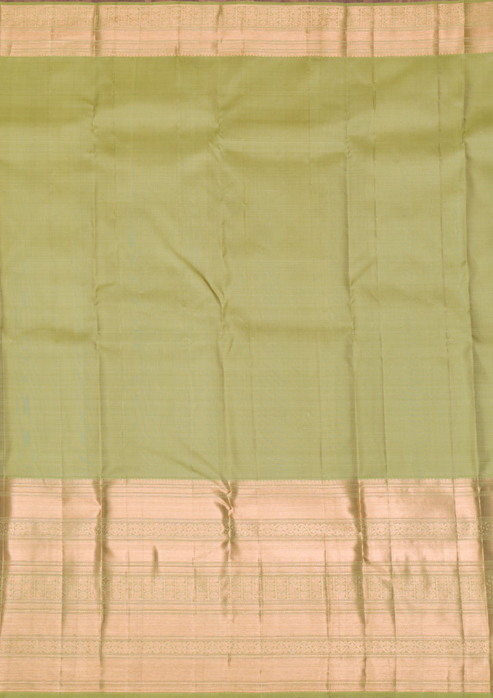 Mehendi Gold Zariwork Pure Silk Saree