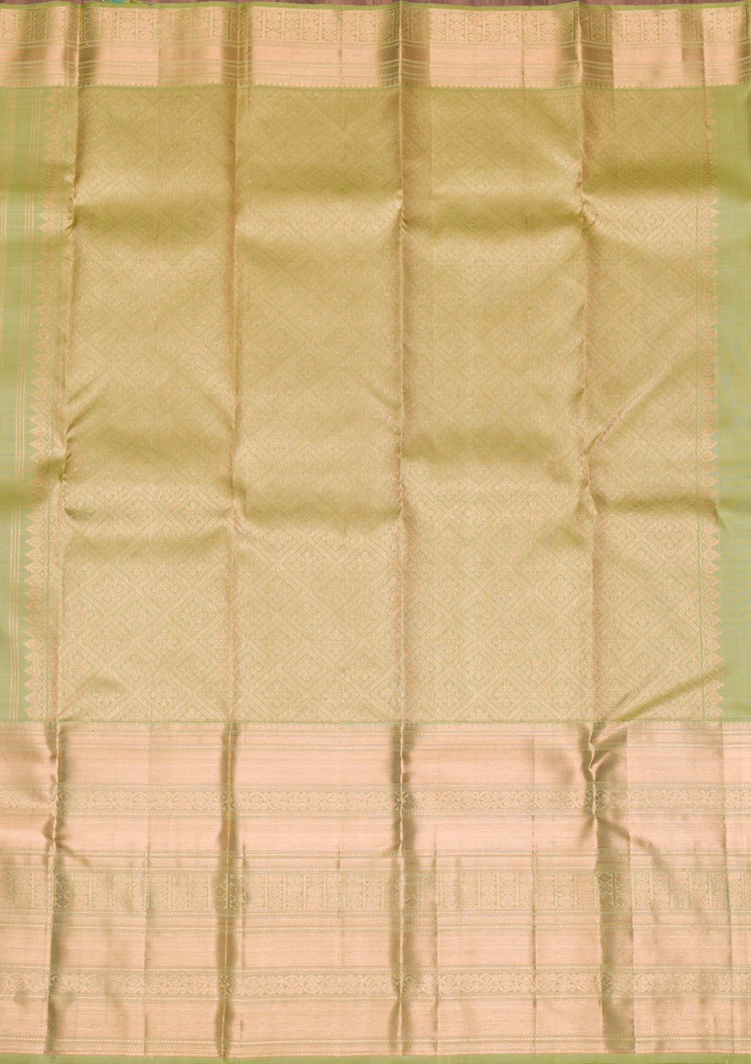 Mehendi Gold Zariwork Pure Silk Saree