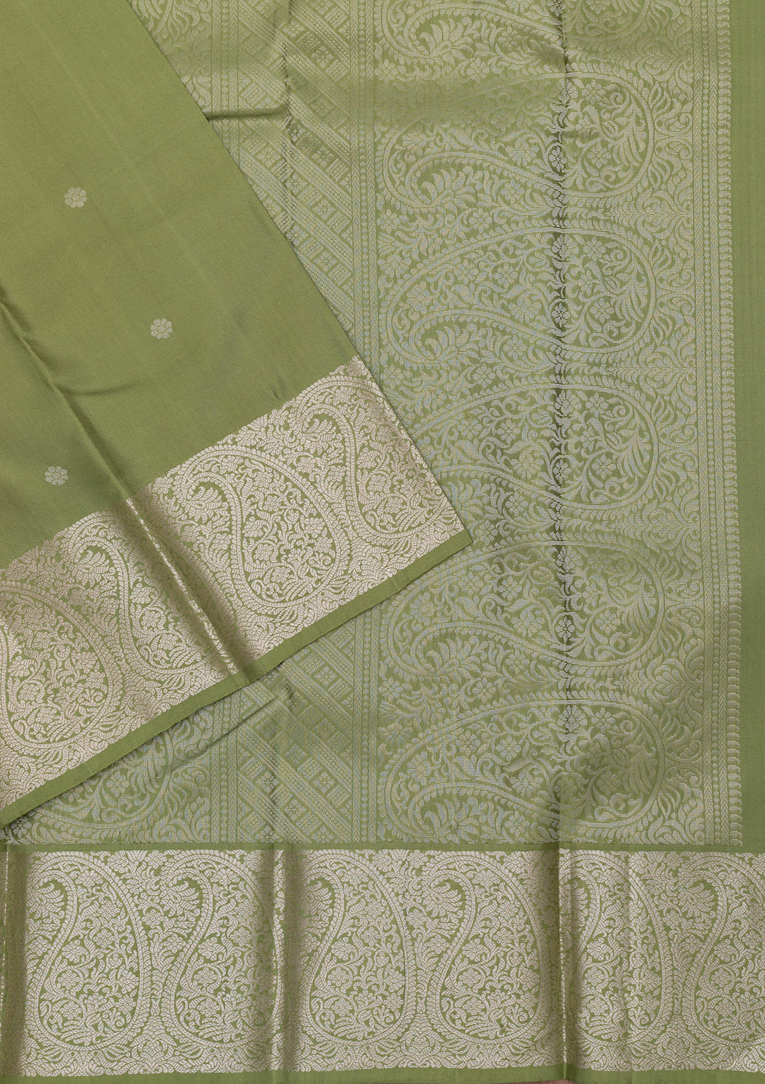 Mehendi Zariwork Pure Silk Saree