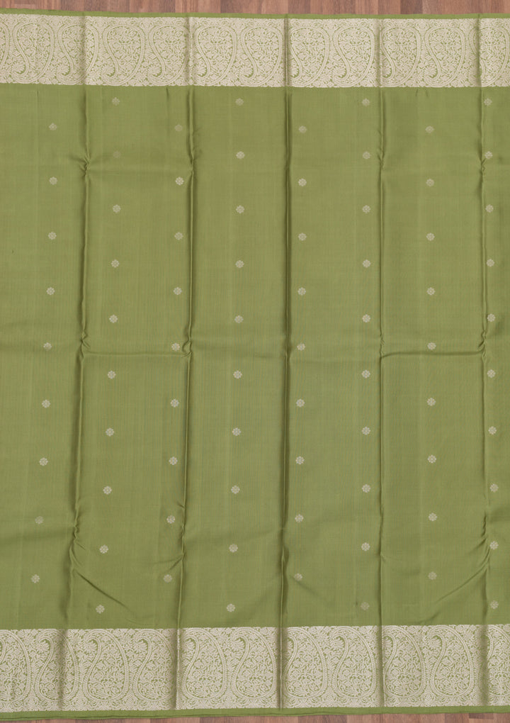 Mehendi Zariwork Pure Silk Saree