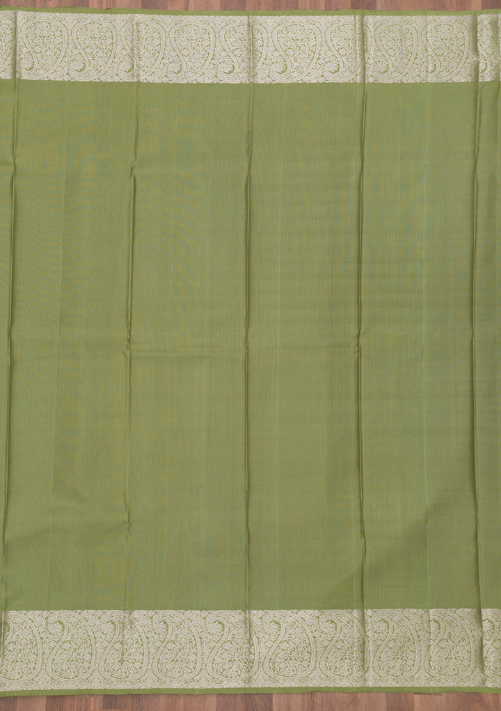 Mehendi Zariwork Pure Silk Saree