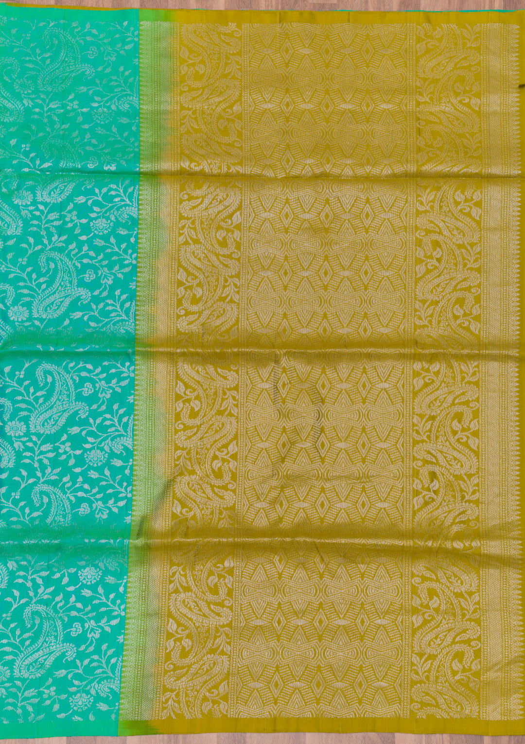 Mehendi Zariwork Pure Silk Saree