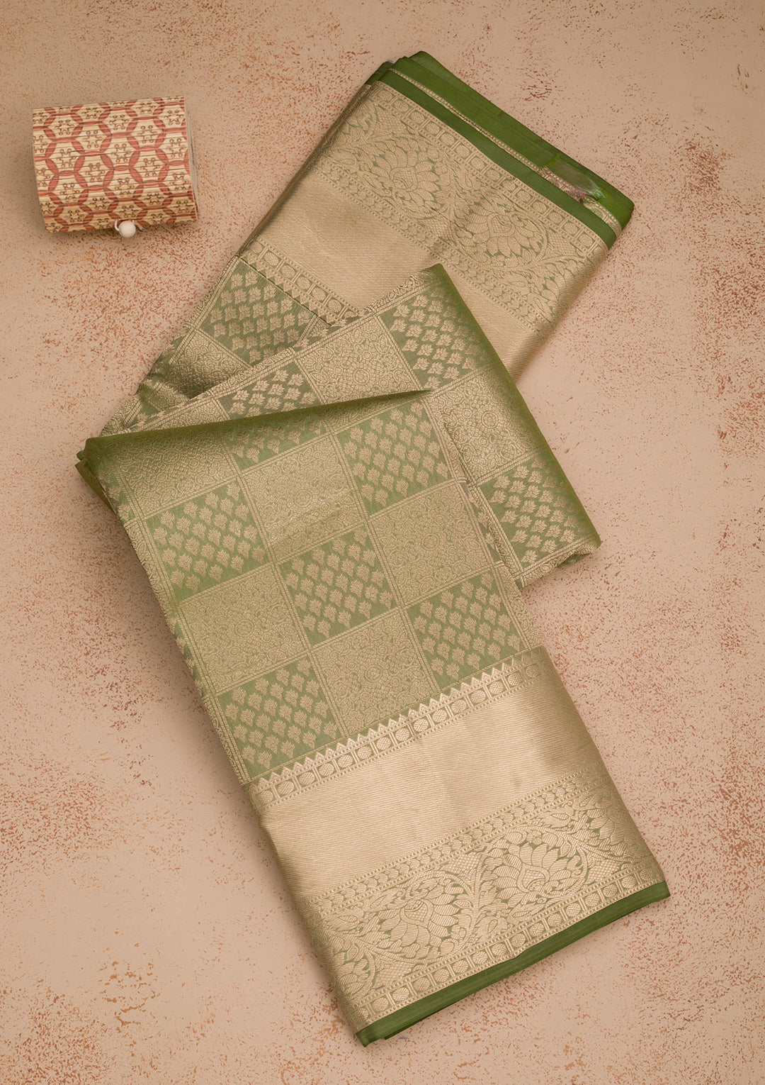 Mehendi Zariwork Kanjivaram Pure Silk Saree