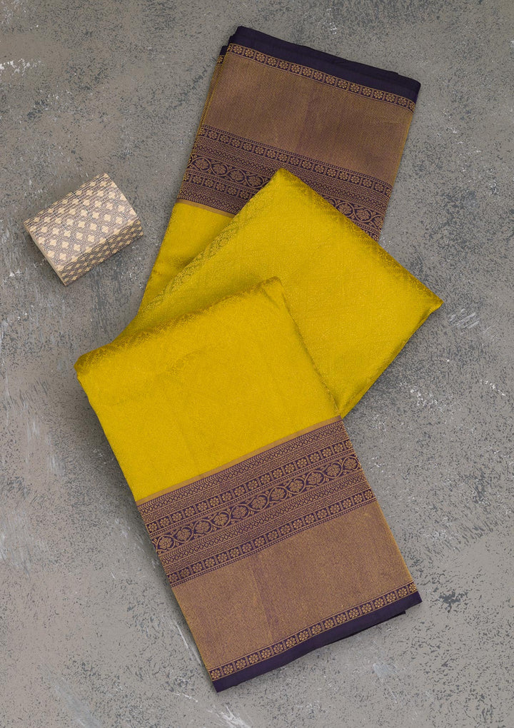 Mehendi Zariwork Kanjivaram Pure Silk Saree