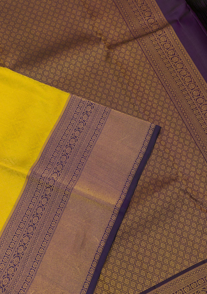 Mehendi Zariwork Kanjivaram Pure Silk Saree