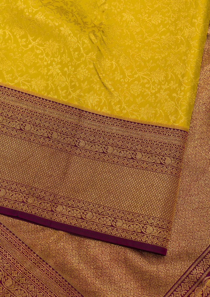 Mehendi Zariwork Pure Silk Saree