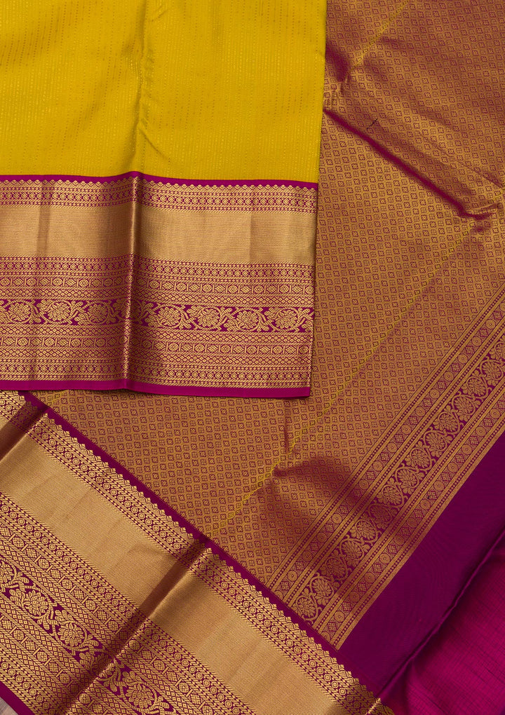 Mehendi Zariwork Kanjivaram Pure Silk Saree