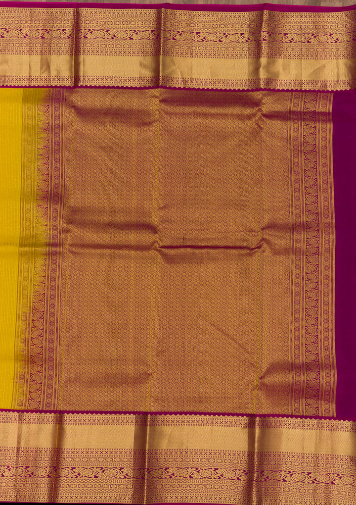Mehendi Zariwork Kanjivaram Pure Silk Saree