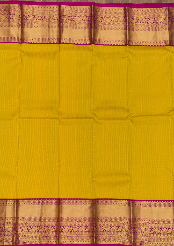 Mehendi Zariwork Kanjivaram Pure Silk Saree