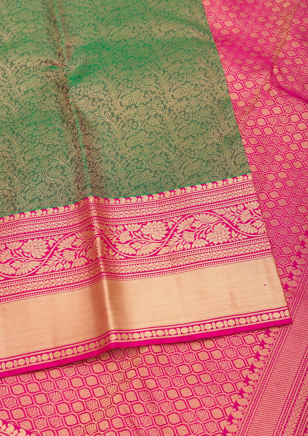 Mehendi Zariwork Pure Silk Saree