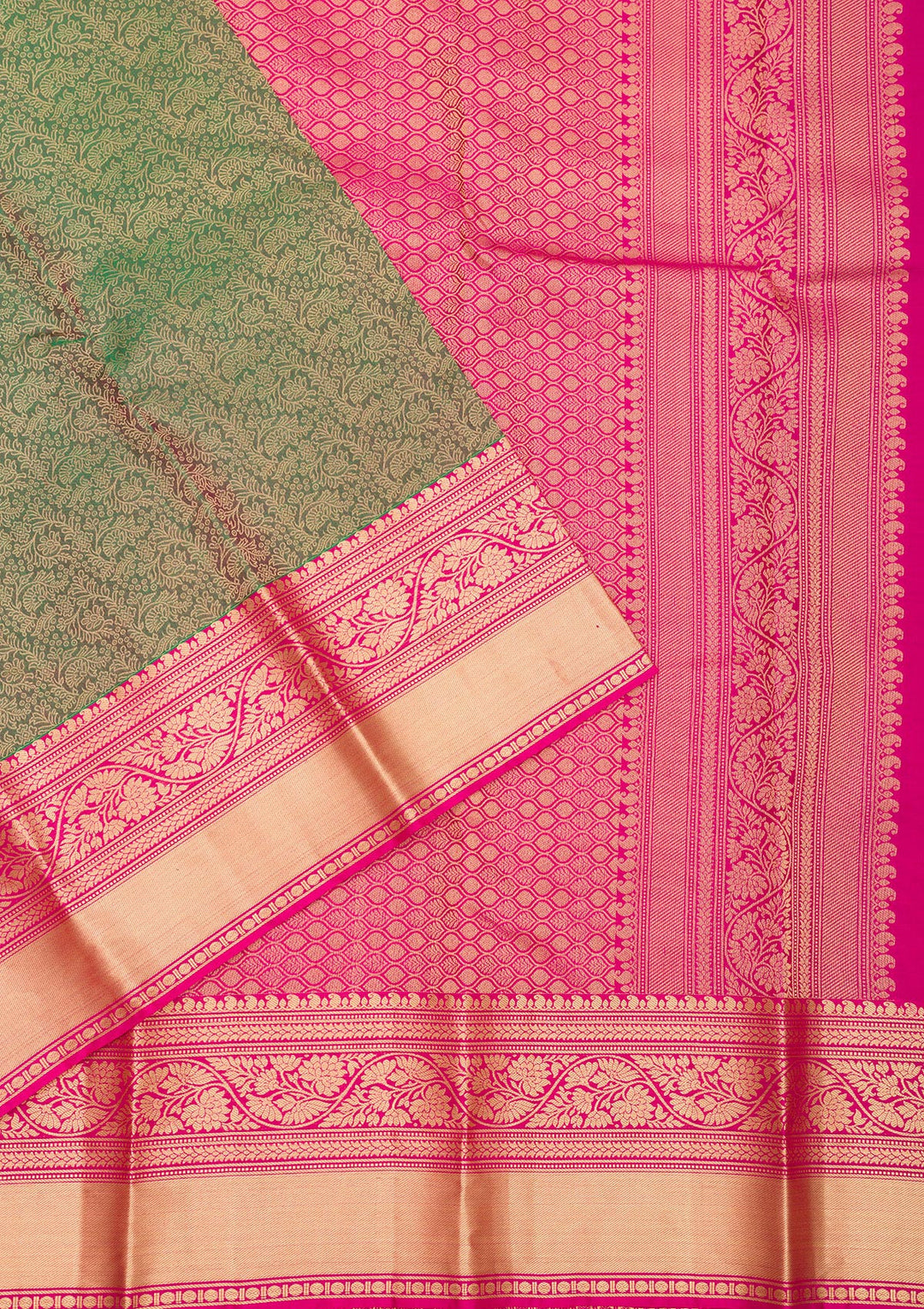 Mehendi Zariwork Pure Silk Saree