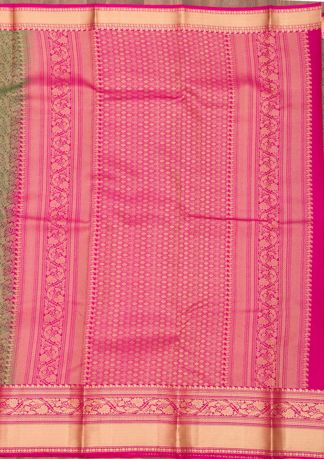 Mehendi Zariwork Pure Silk Saree