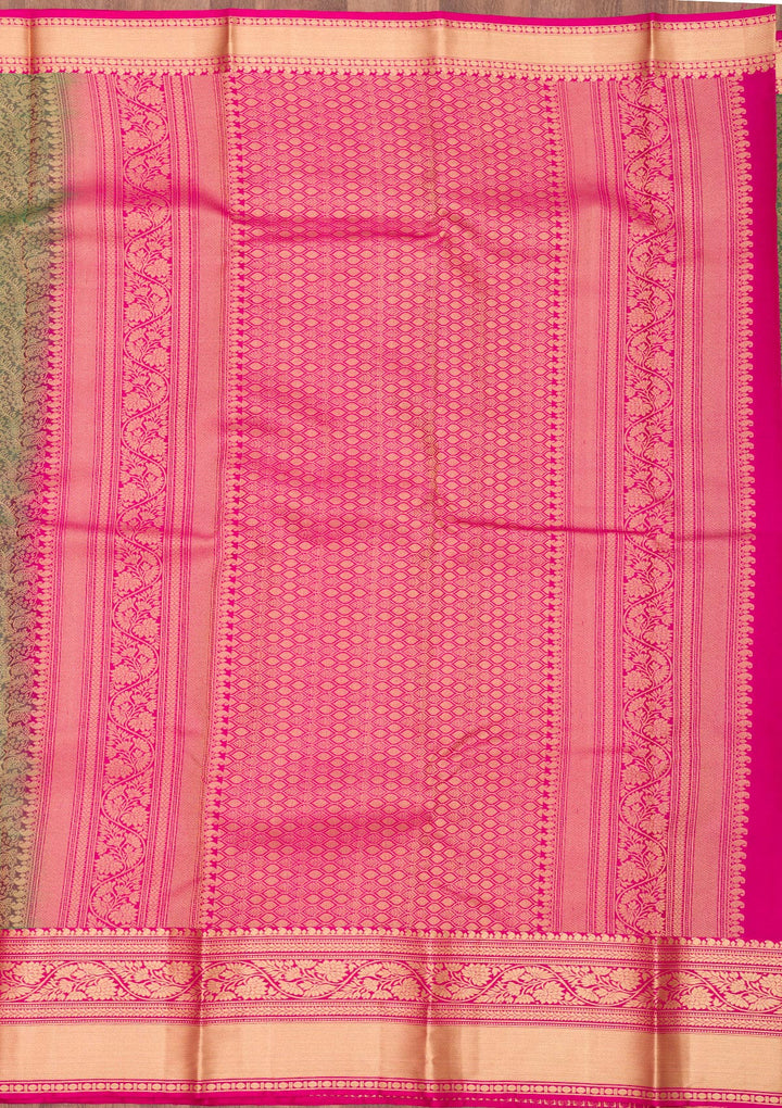 Mehendi Zariwork Pure Silk Saree
