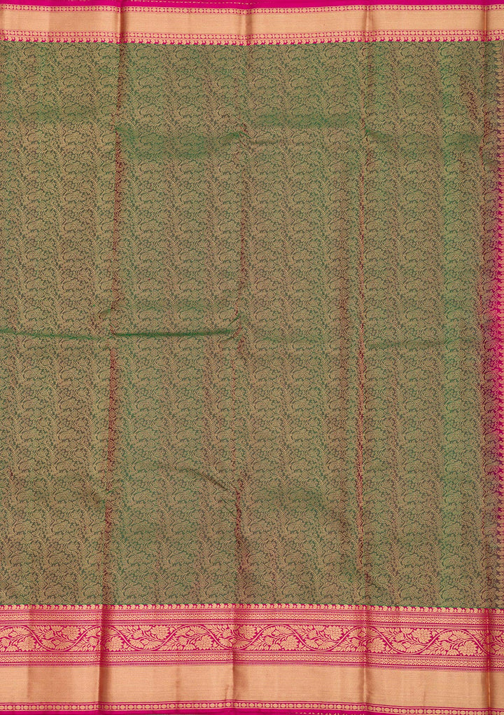 Mehendi Zariwork Pure Silk Saree