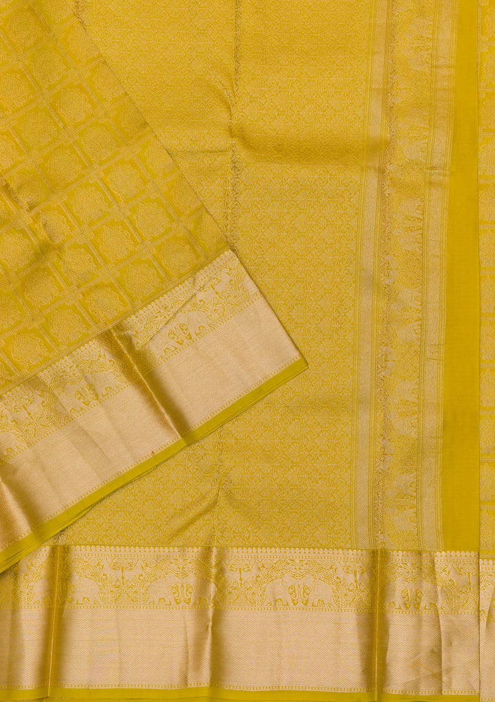Mehendi Zariwork Pure Silk Saree