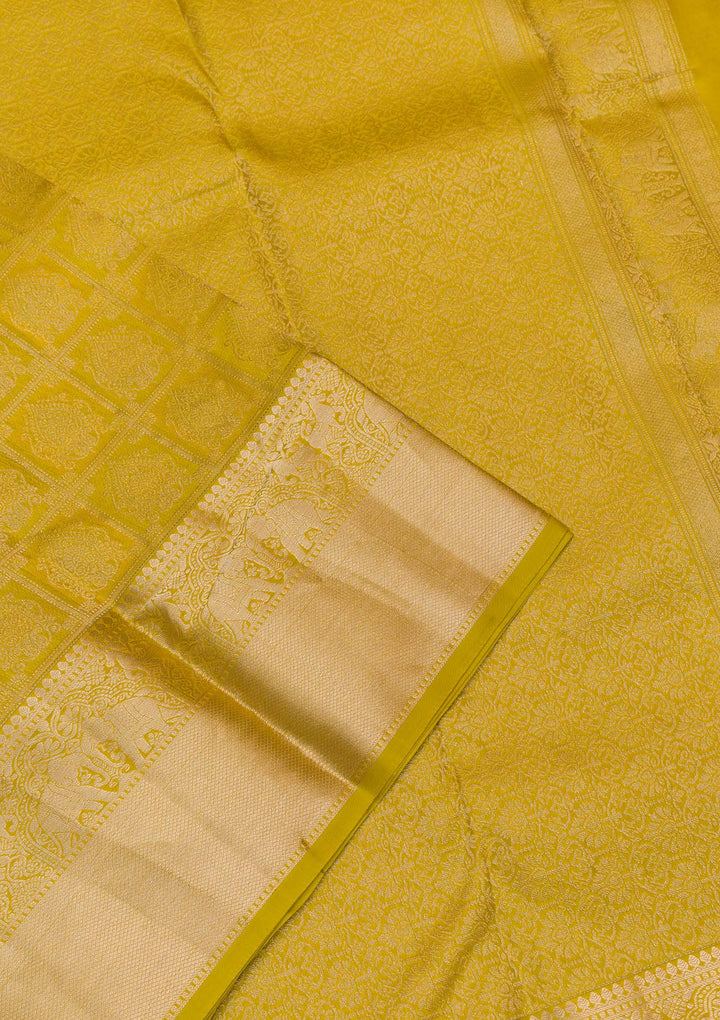 Mehendi Zariwork Pure Silk Saree