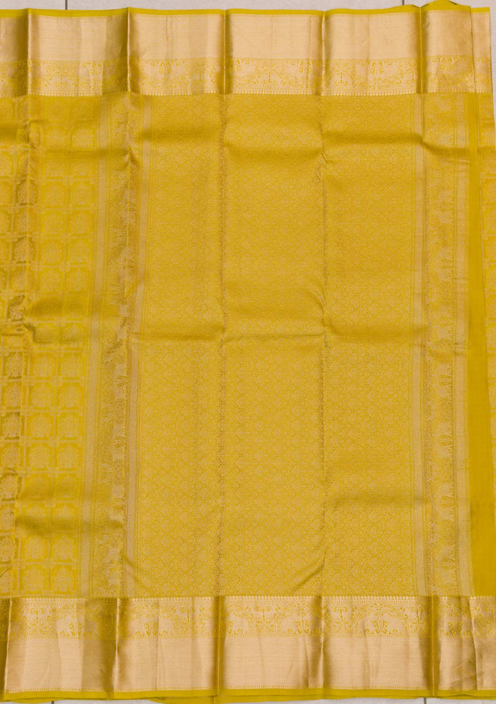 Mehendi Zariwork Pure Silk Saree