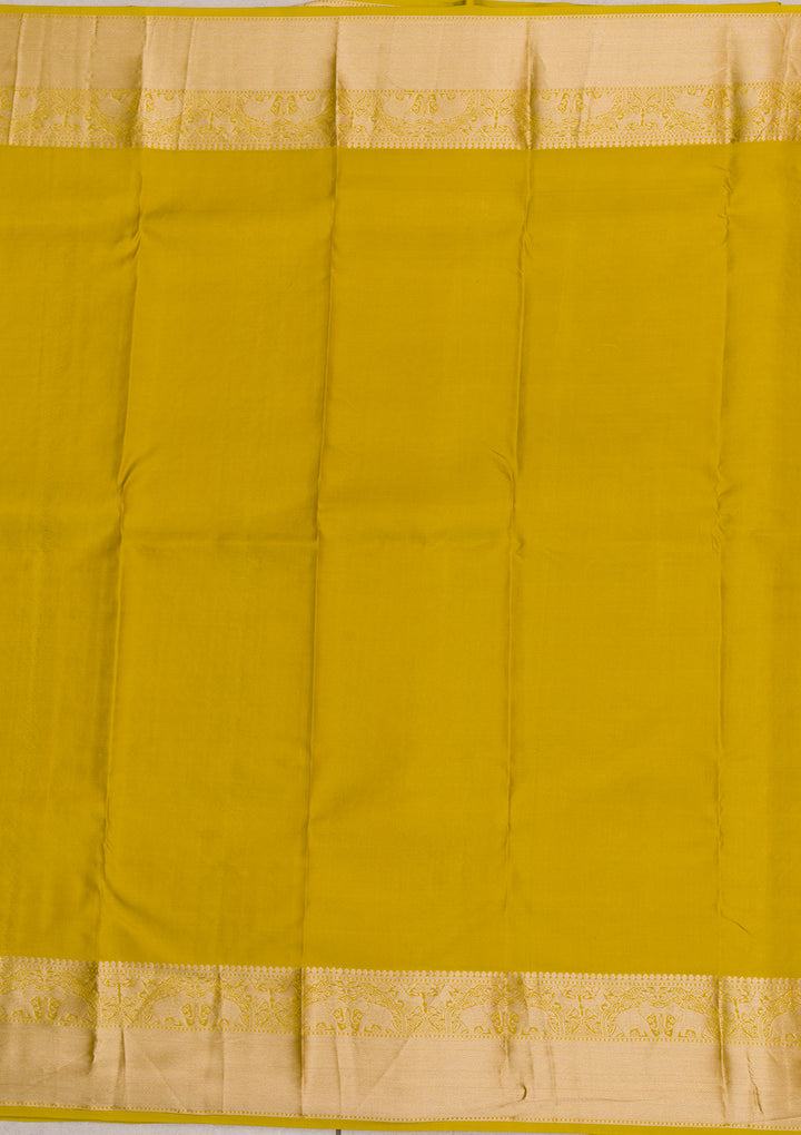 Mehendi Zariwork Pure Silk Saree