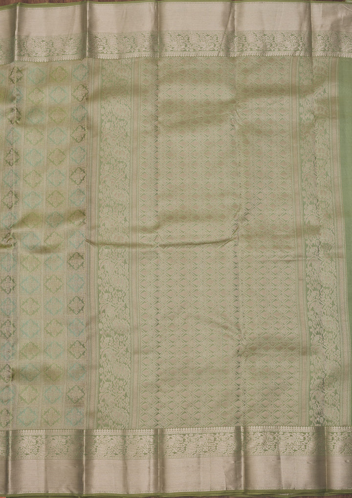 Mehendi Zariwork Pure Silk Saree