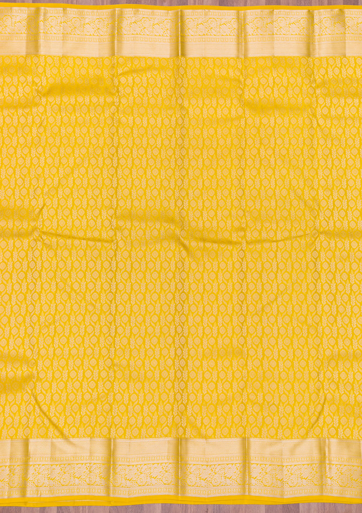 Mehendi Zariwork Kanjivaram Pure Silk Saree