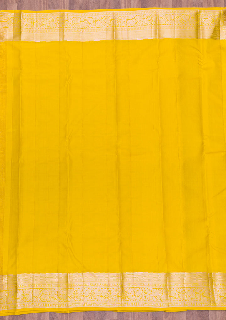 Mehendi Zariwork Kanjivaram Pure Silk Saree