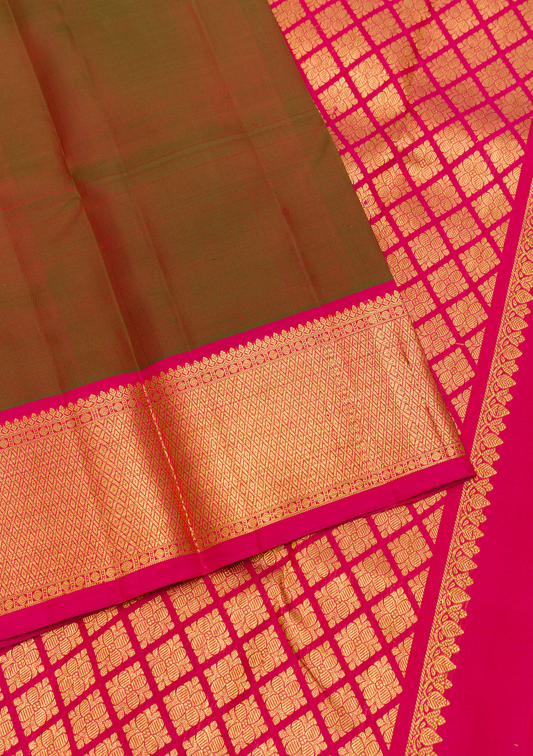 Mehendi Zariwork Pure Silk Saree
