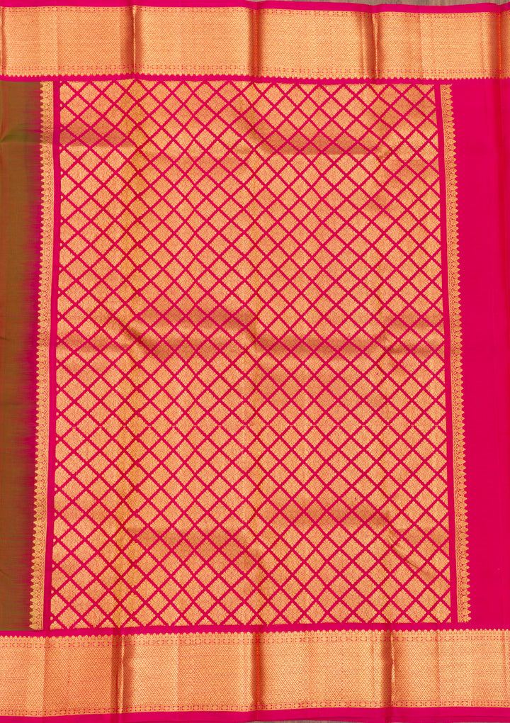 Mehendi Zariwork Pure Silk Saree