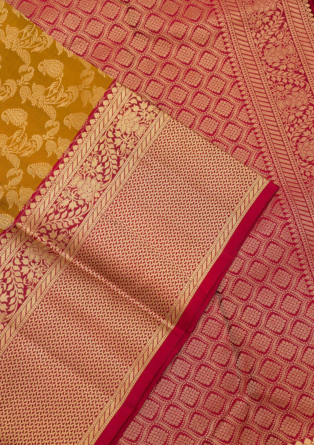 Mehendi Zariwork Pure Silk Saree