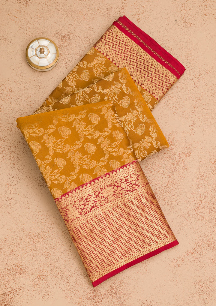 Mehendi Zariwork Pure Silk Saree