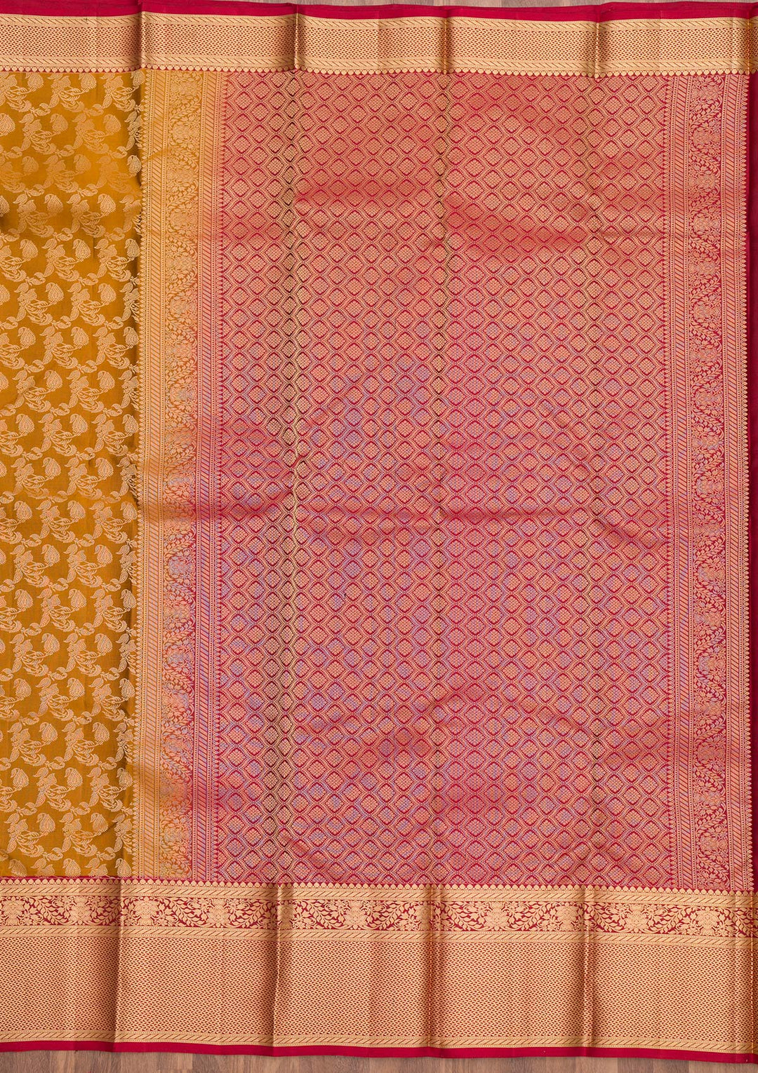 Mehendi Zariwork Pure Silk Saree