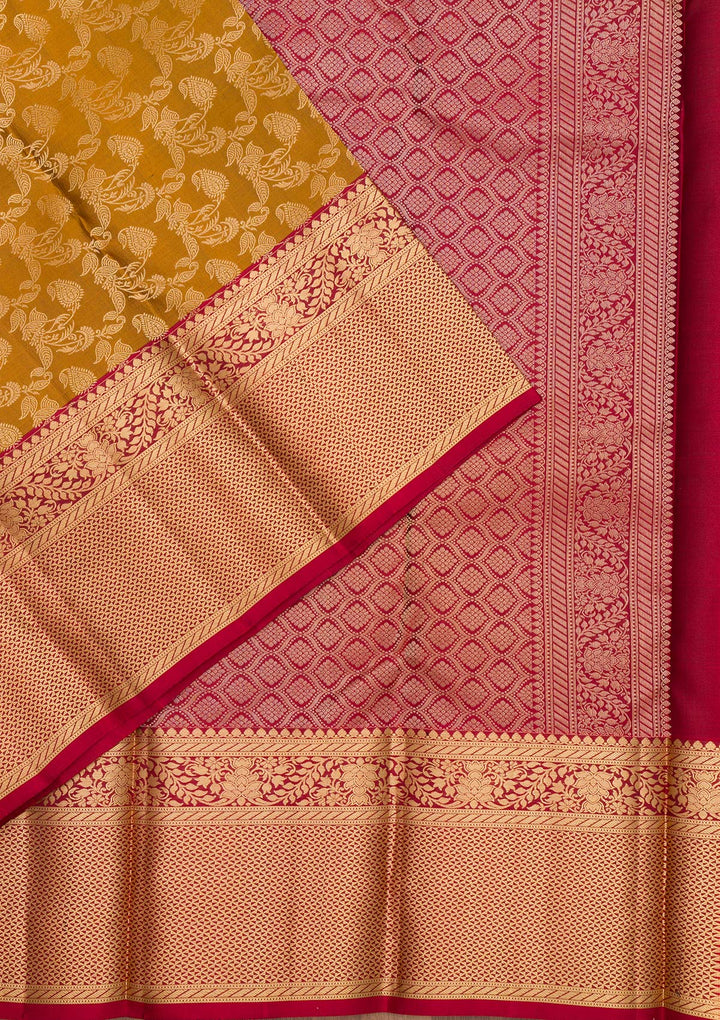 Mehendi Zariwork Pure Silk Saree