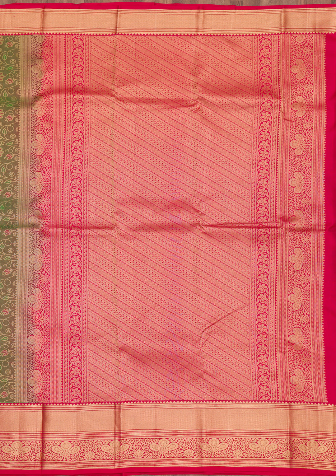 Mehendi Zariwork Pure Silk Saree