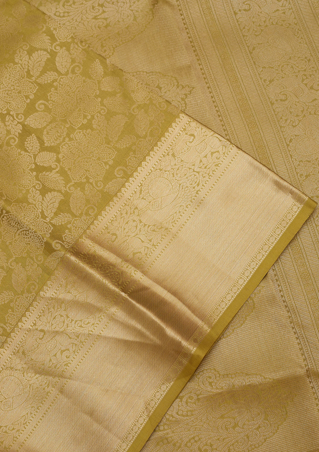 Mehendi Zariwork Pure Silk Saree