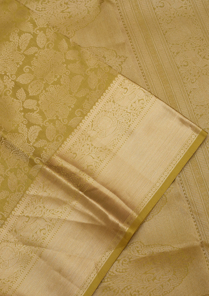 Mehendi Zariwork Pure Silk Saree